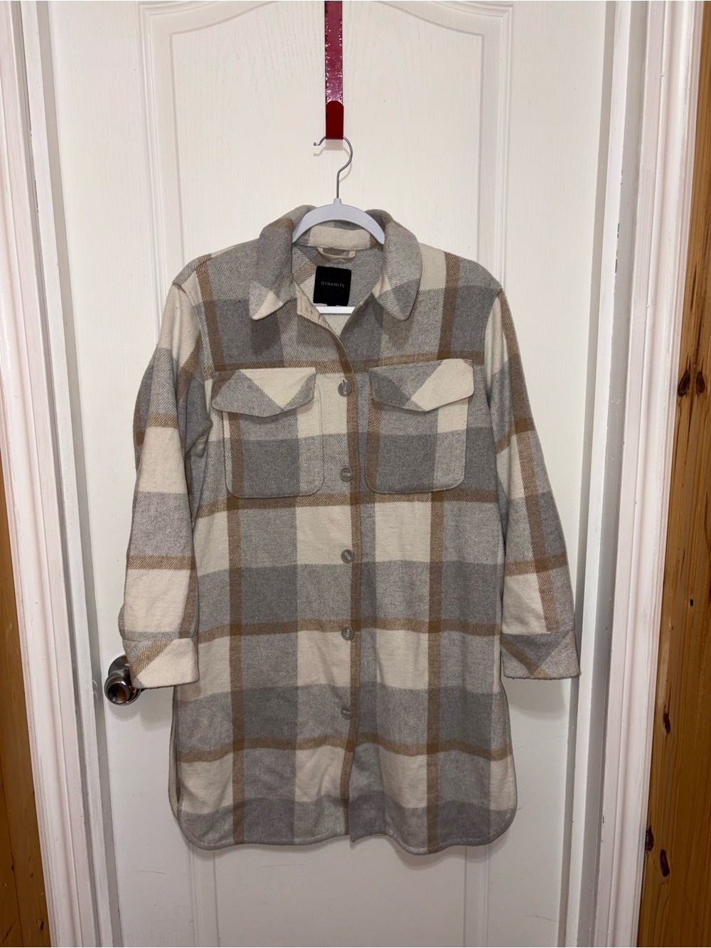 Dynamite • Gray Plaid Shacket